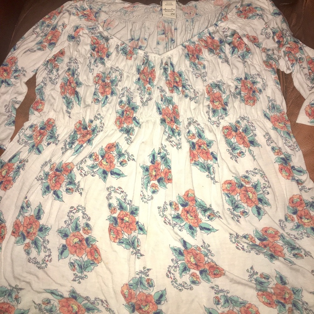 Smocked Floral Top